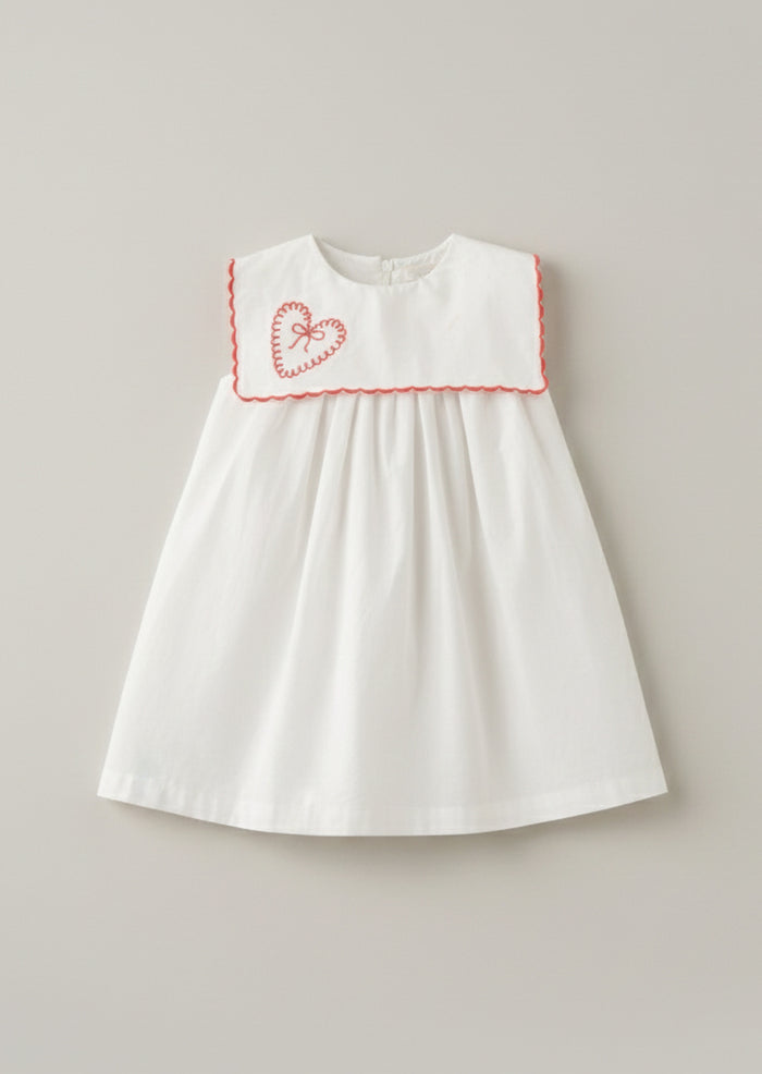 Betty Scalloped Collar Embroidered Dress