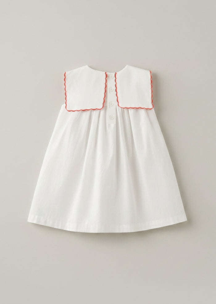 Betty Scalloped Collar Embroidered Dress