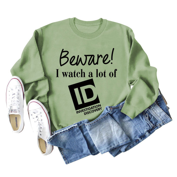 Olive green sweater (black font) / S