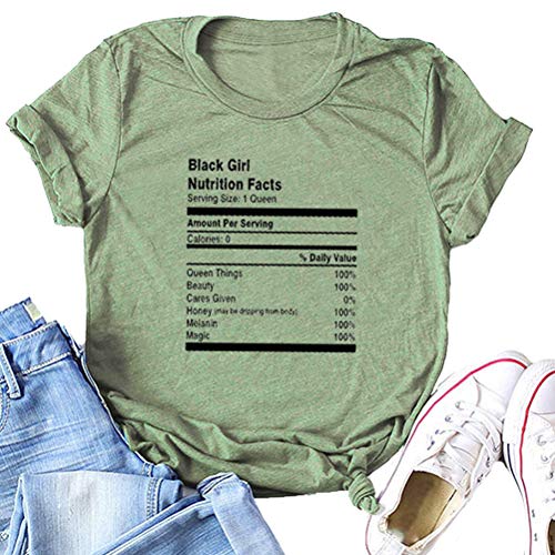 Black Girl Nutrition Facts T-Shirt Afro Women T-Shirt