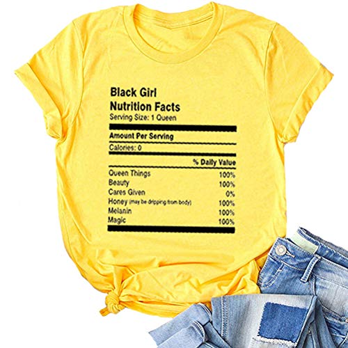 Black Girl Nutrition Facts T-Shirt Afro Women T-Shirt