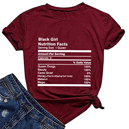 Black Girl Nutrition Facts T-Shirt Afro Women T-Shirt