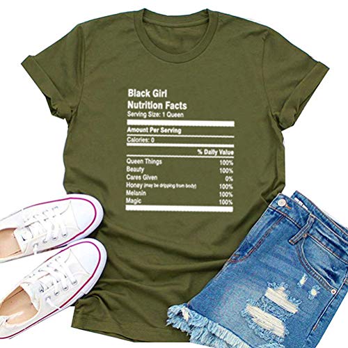 Black Girl Nutrition Facts T-Shirt Afro Women T-Shirt