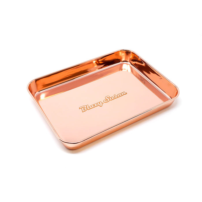 blazy susan stainless steel rolling tray rose gold