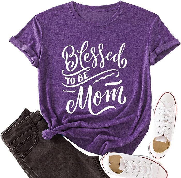 Blessed Mom Shirt Women Graphic Tees