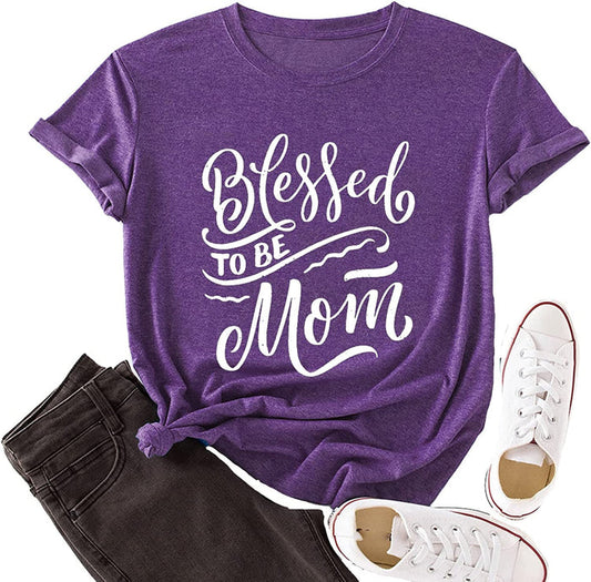 Blessed Mom Shirt Women Graphic Tees