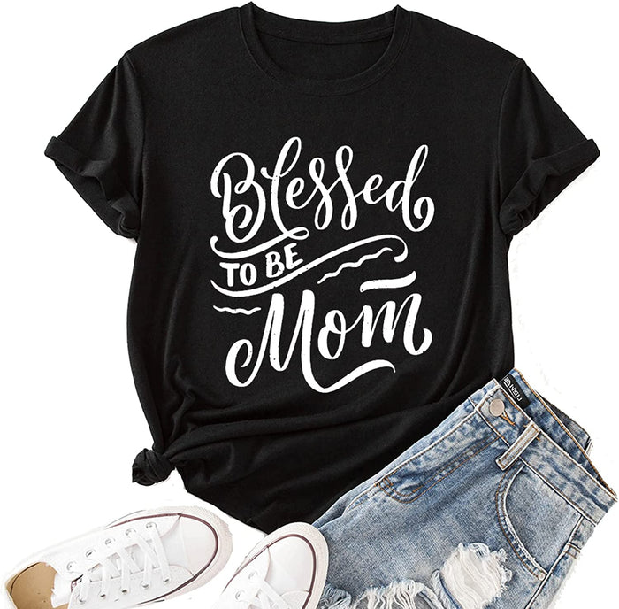 Blessed Mom Shirt Women Graphic Tees
