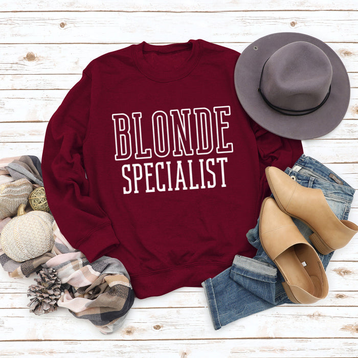 Red wine sweater (white font) / S