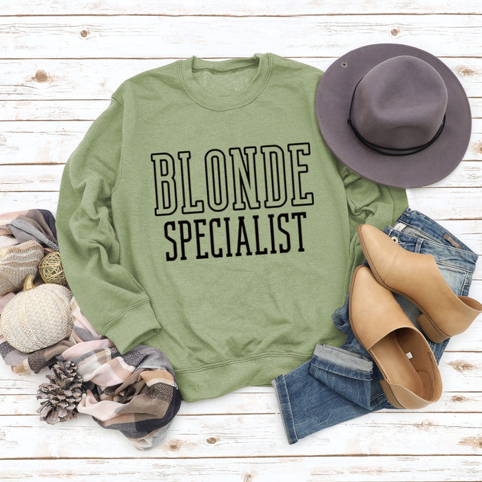 Olive green sweater (black font) / S