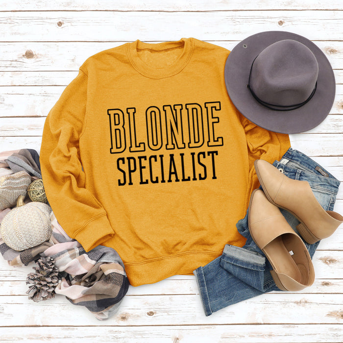 Yellow sweater (black font) / S