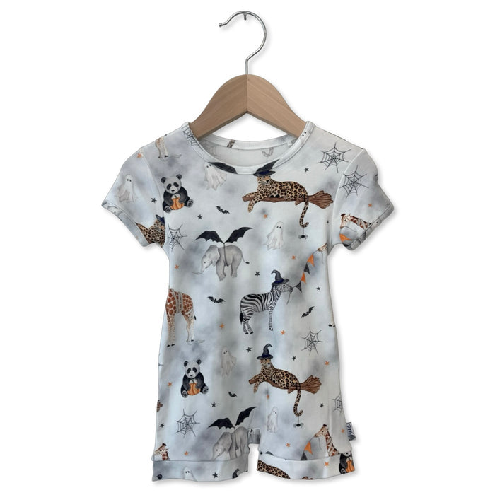 Boo At The Zoo Shorty Romper Luxe Edition | Cotton Bamboo Blend