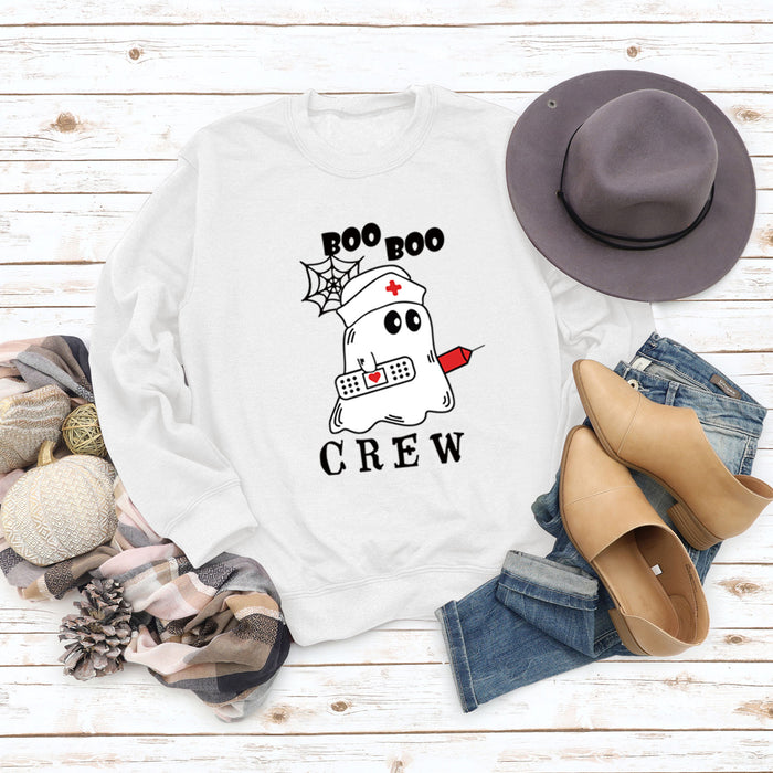 BOO BOO CREW Letter Loose Fall/Winter Bottom Long Sleeve Women's Sweater