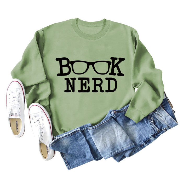 Olive green sweater (black font) / S