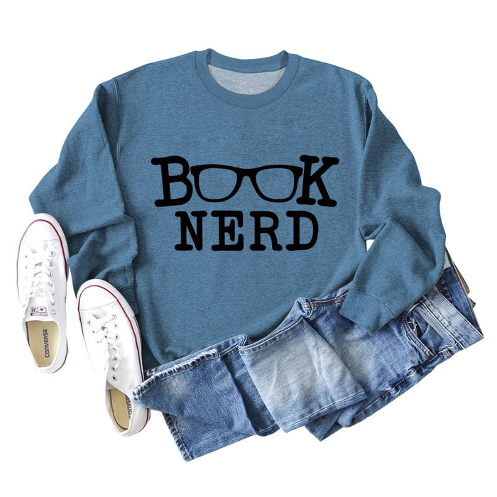 Blue sweater (black font) / S