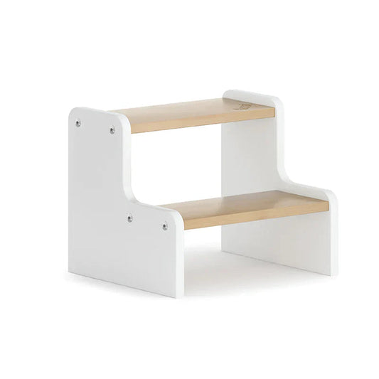 Two-step wooden stool Boori Tidy Foot Step Stool Barley Almond for Toshi Baby