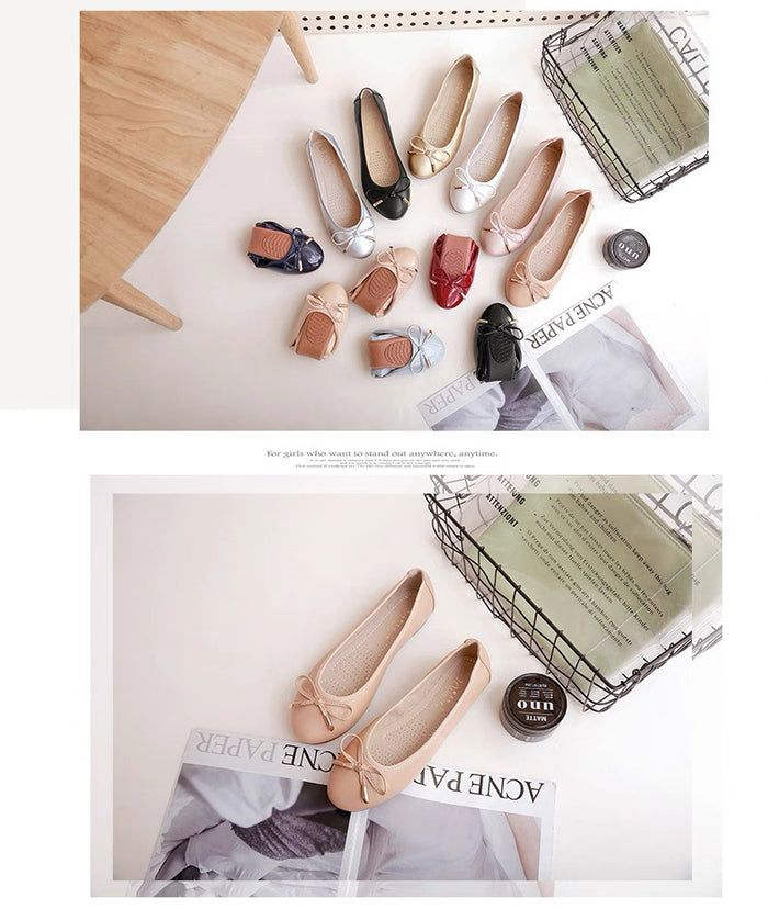 Collection of women's shoes on a newspaper with a basket in the background