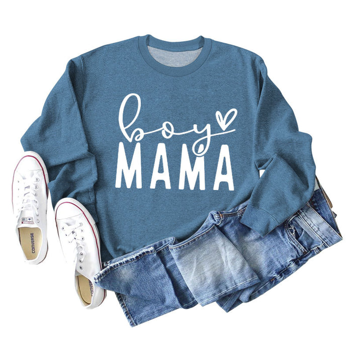 Blue sweater (white font) / S
