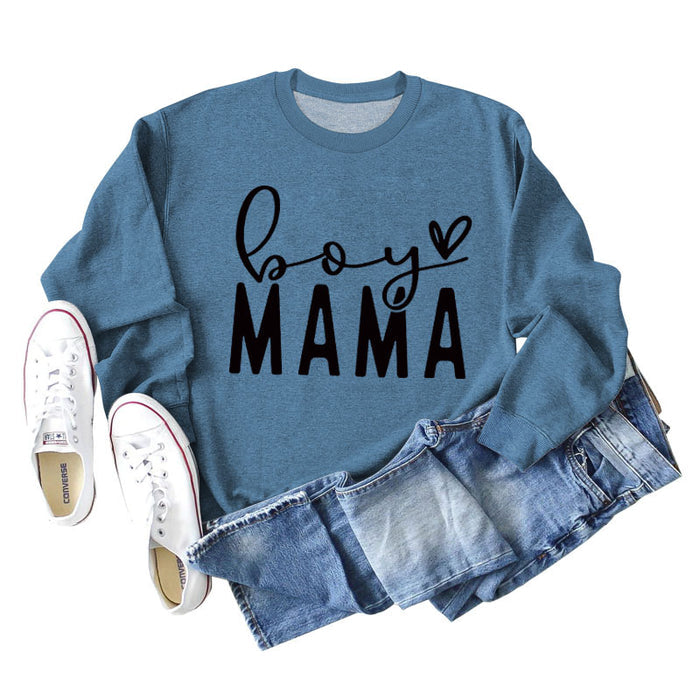Blue sweater (black font) / S