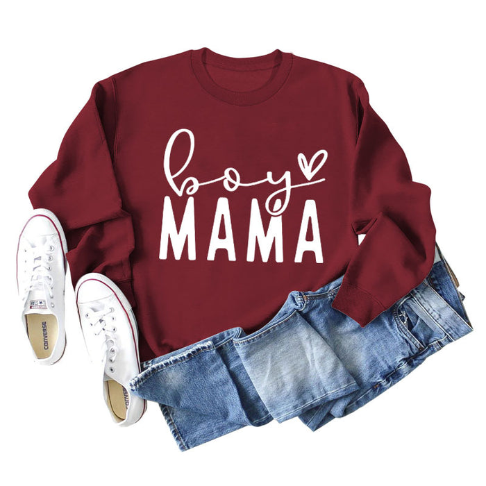 Wine red sweater (white font) / S
