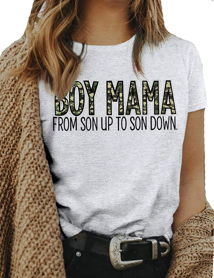 Boy Mama T-Shirt from Son Up to Son Down Shirt Gift for Mom
