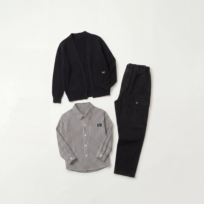 Boys Black Cardigan & Cargo Pants Set Canada | Parcel Theory