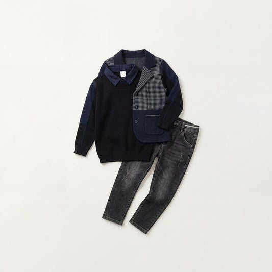 Boys Black Outfit Set with Blazer & Jeans | Canada