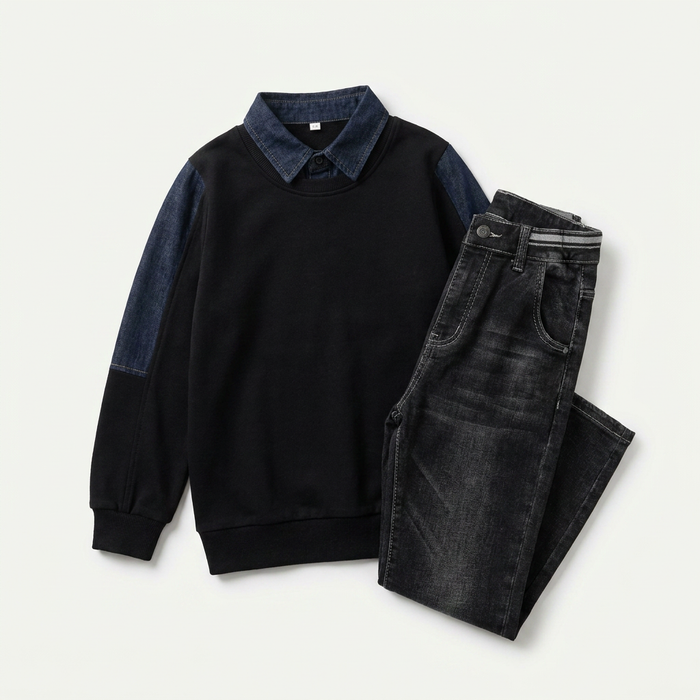 Boys Black Outfit Set with Blazer & Jeans | Canada