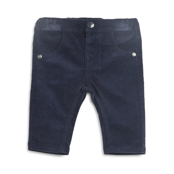 Boys Dark Blue Mid-Rise Relaxed Fit Trousers