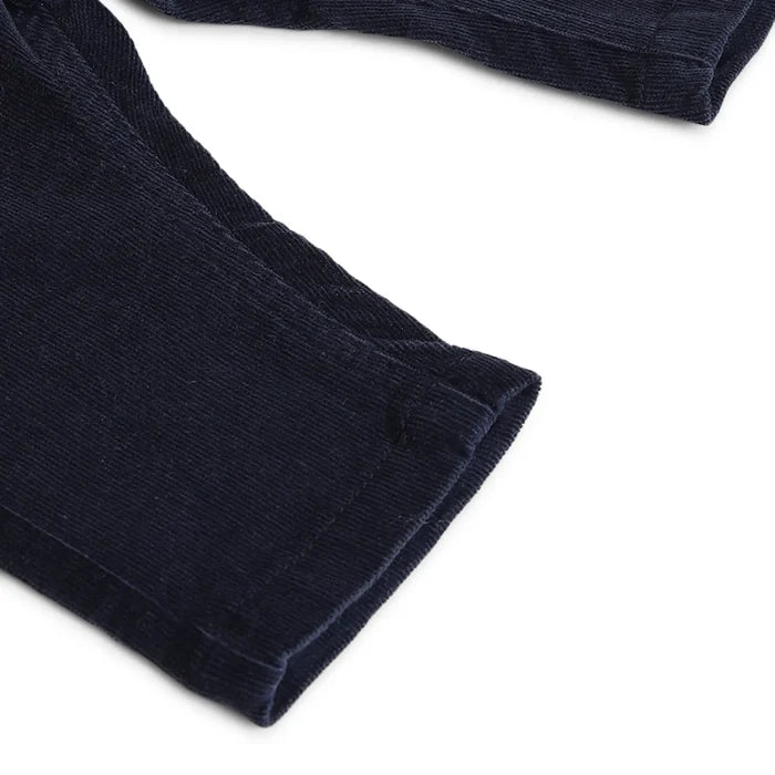 Boys Dark Blue Mid-Rise Relaxed Fit Trousers
