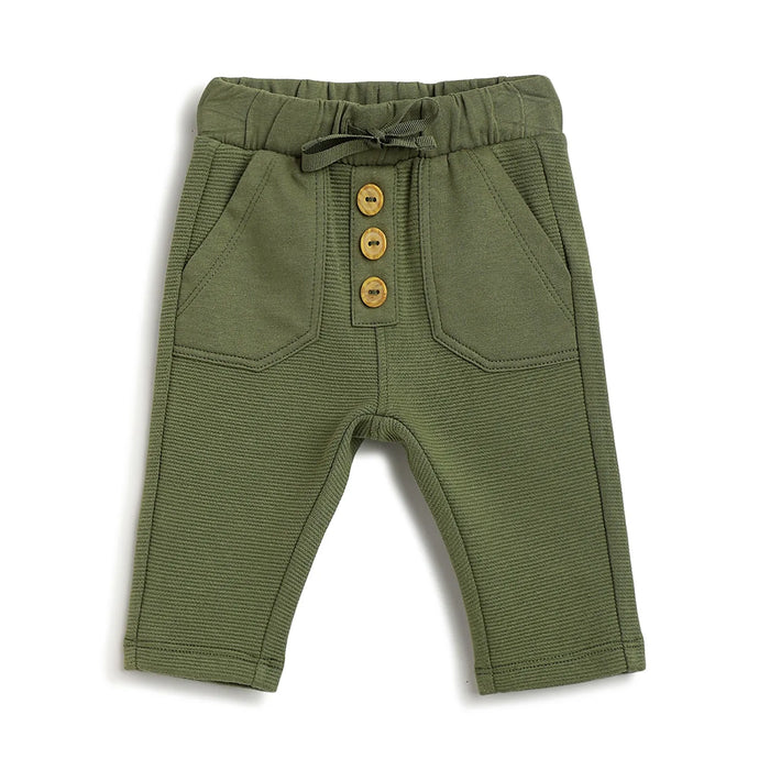 Boys Green Cotton Trouser