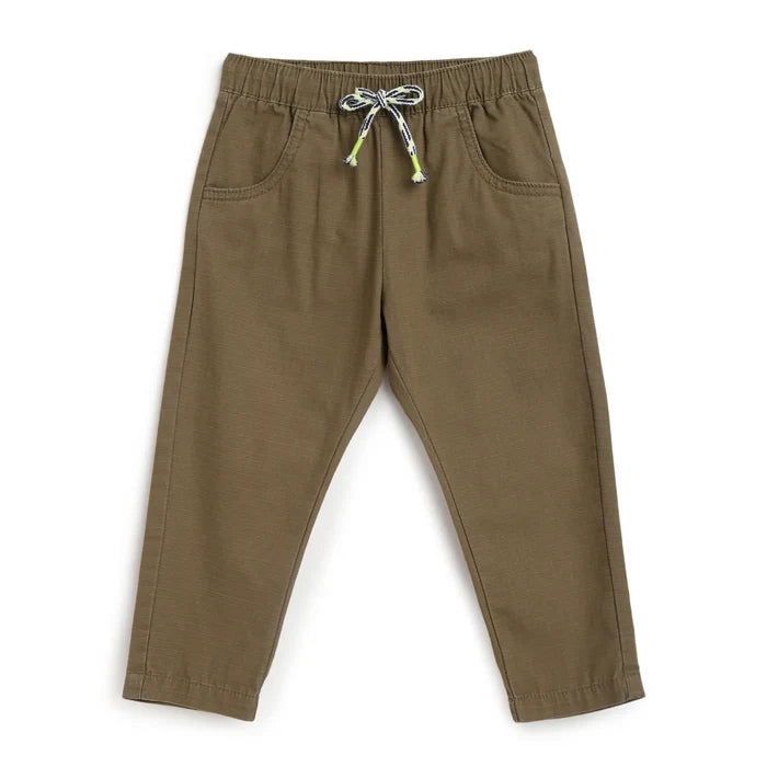 Boys Green Cotton Trousers