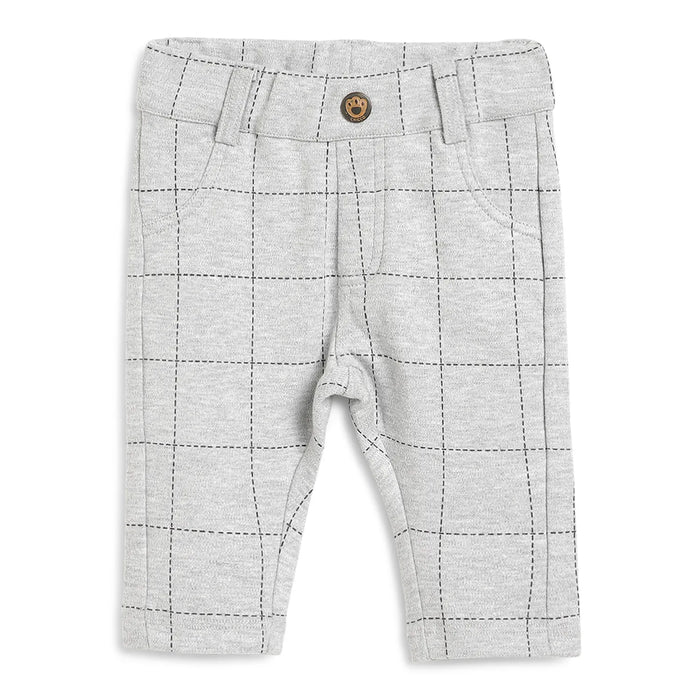 Boys Grey Checked Trousers
