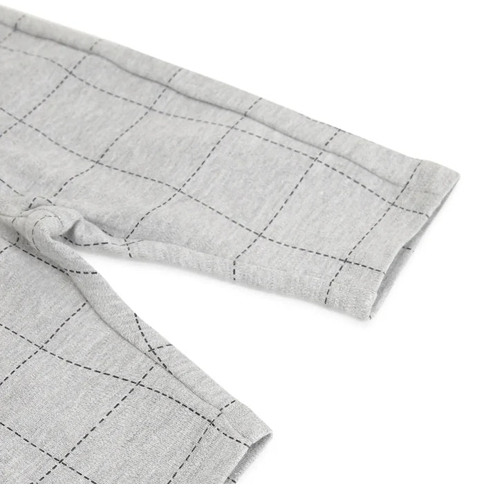 Boys Grey Checked Trousers