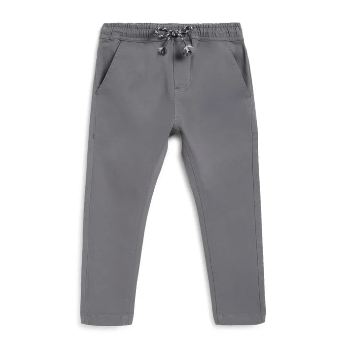 Boys Grey Mid-Rise Relaxed Fit Trousers