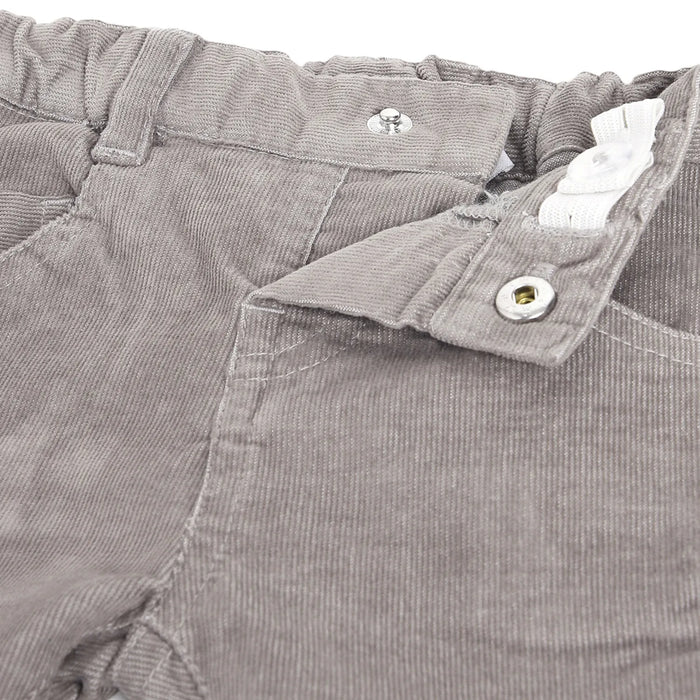 Boys Grey Mid-Rise Relaxed Fit Trousers