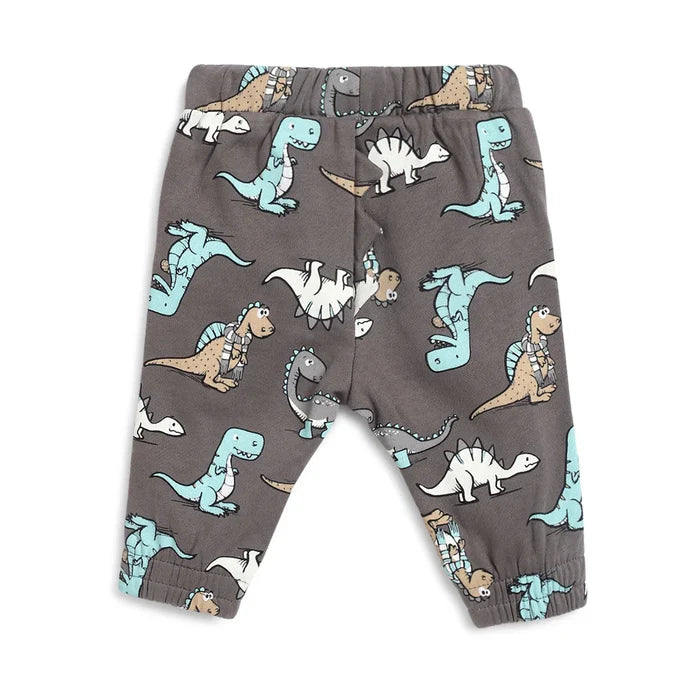Boys Grey Printed Joggers