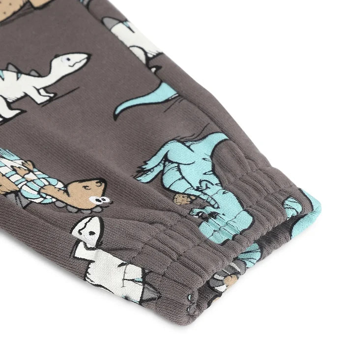 Boys Grey Printed Joggers