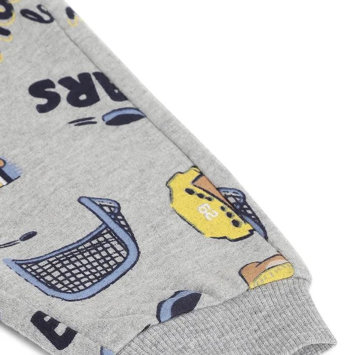 Boys Grey Printed Joggers