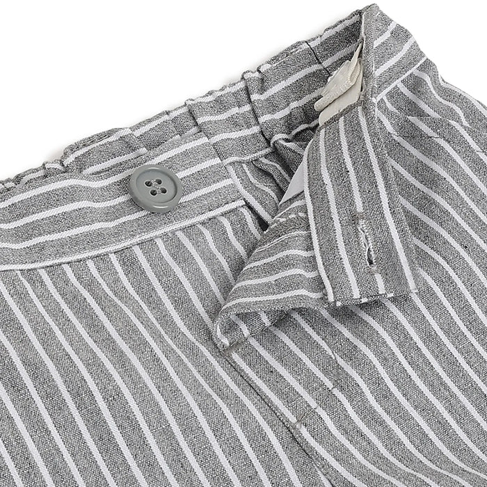 Boys Grey Striped Trousers
