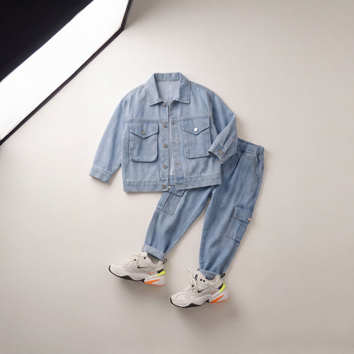Boys Light Blue Denim Outfit Set - Canada | Parcel Theory