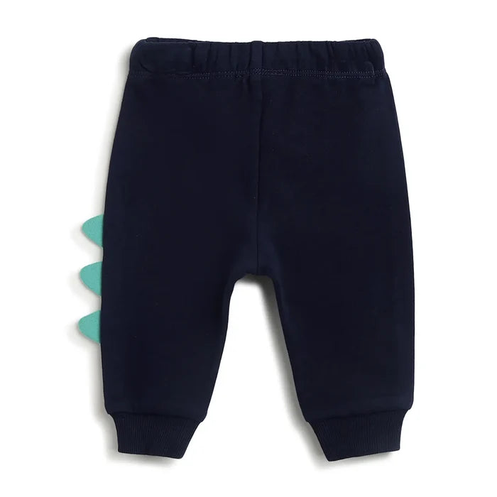 Boys Navy Blue Cotton Joggers