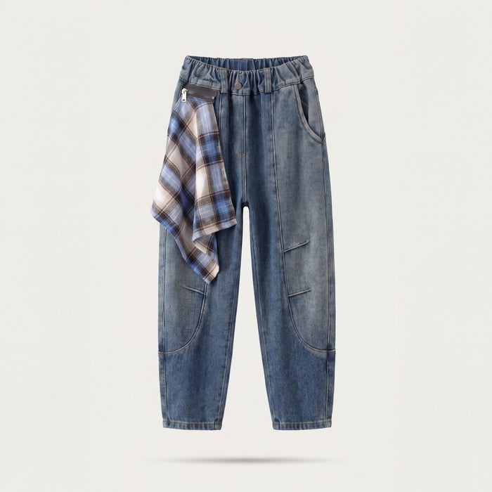 Boys' Retro Denim Jeans with Flannel Tie Detail | Canada