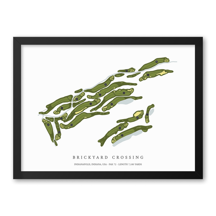 Brickyard Crossing | Heritage Style Golf Course Print | Black Frame