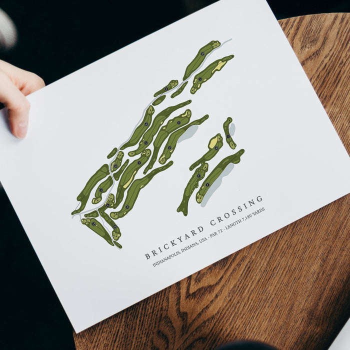 Brickyard Crossing | Heritage Style Golf Course Print | With Laptop