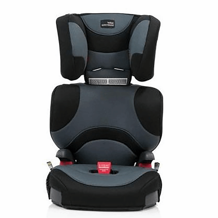Gray and black Britax Safe-n-Sound Hi-Liner booster seat for kids, perfect with Toshi baby strollers