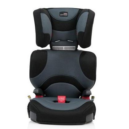 Gray and black Britax Safe-n-Sound Hi-Liner SG, tallest E type toshi baby booster seat