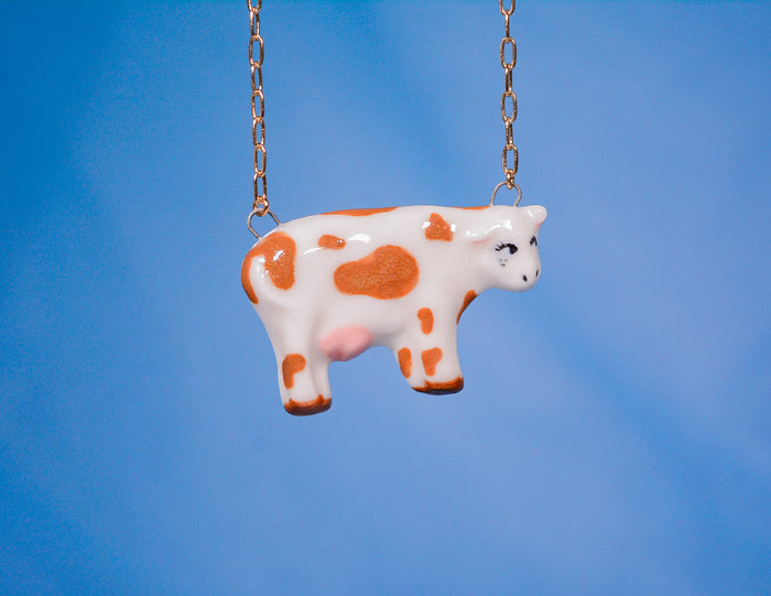 Brown Baby Cow Necklace