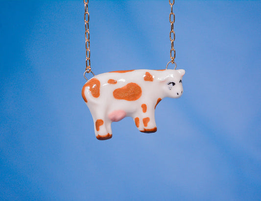 Brown Baby Cow Necklace