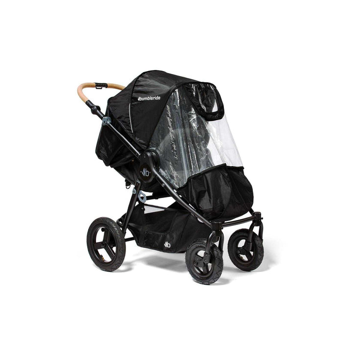 Black stroller with rain cover for Bumbleride Era Rain Shield, perfect for Toshi Baby precious cargo dry
