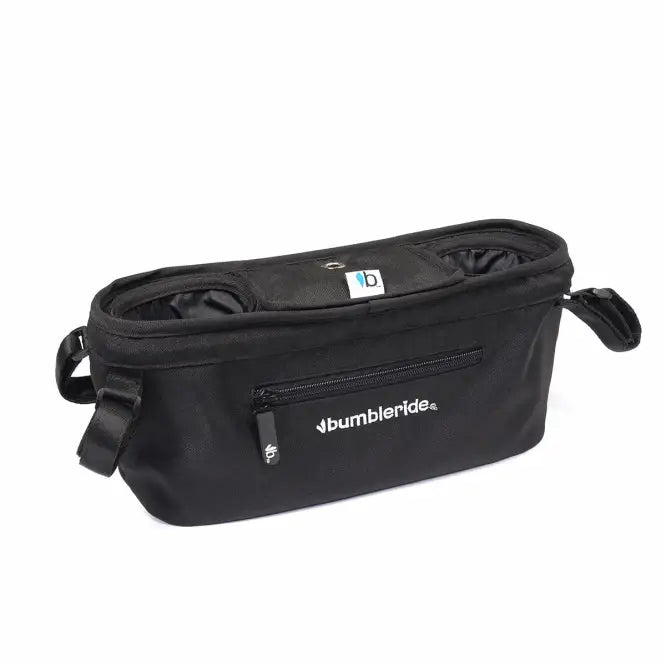 Black stroller organizer bag from Bumbleride Parent Pack for busy parents on the go